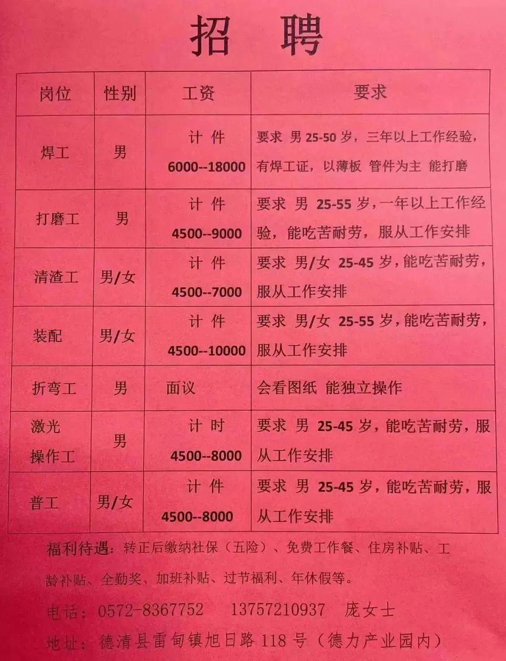 闫任村委会最新招聘启事